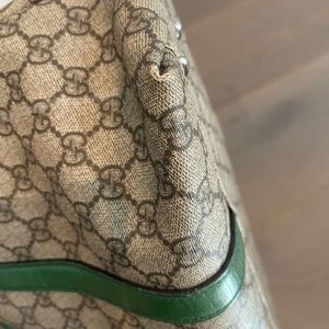 Gucci canvas and leather tote bag